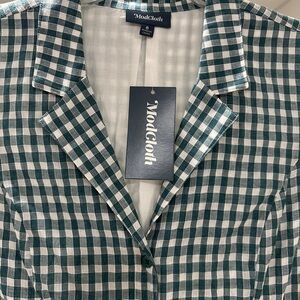 ModCloth Green and White Checkered Dress